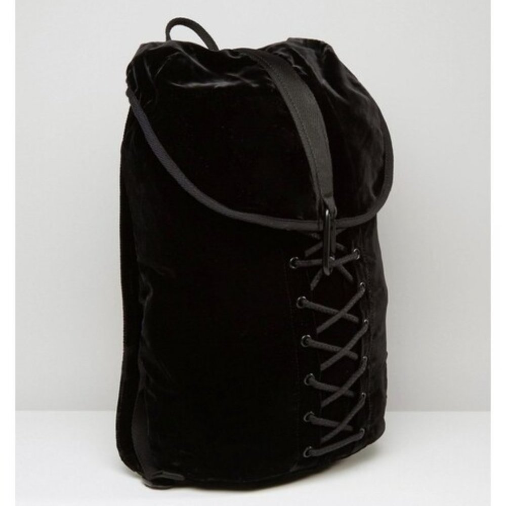 SOLD PUMA Fenty Velvet Lace-up Backpack w Dust Bag Drawstring Cord Soft Plush